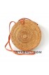 Ata round bag plain pattern with leather clip